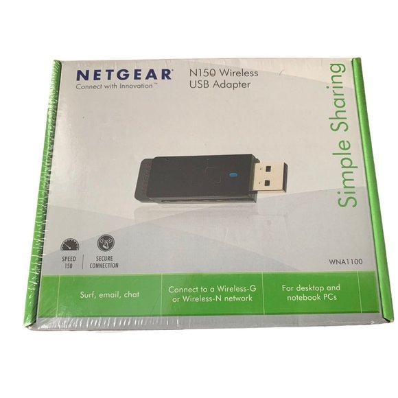 NEW Netgear WNA1100 N150 Wireless USB Wifi Wireless UBS Adapter and Cradle - Picture 1 of 4